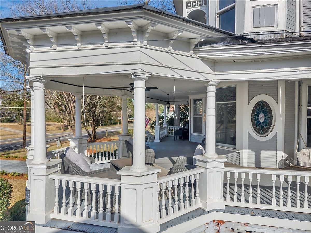 The wraparound porch